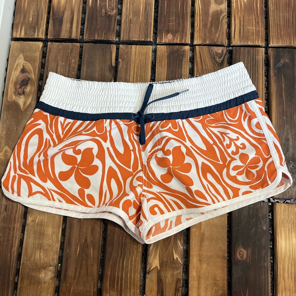 Roxy Floral Print Orange Board Shorts Size 9